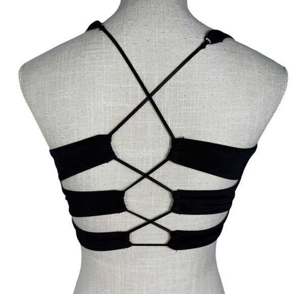 Savage X Fenty Black Wildcat Strappy Sexy Cropped Longline Tank Top - Picture 7 of 11